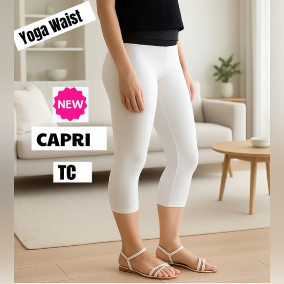 NEW Capri Leggings For Women Black White Pink & more - Picture 4 of 11
